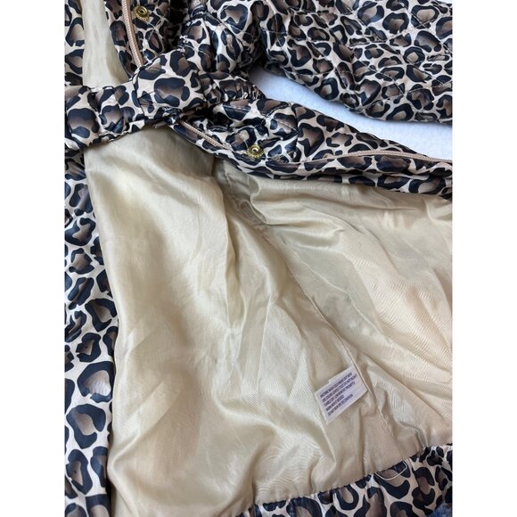 Babies Rus Toddler Girls Leopard Print Puffer Coat With Faux Fur Hood Sz 24M/2T - Picture 4 of 7